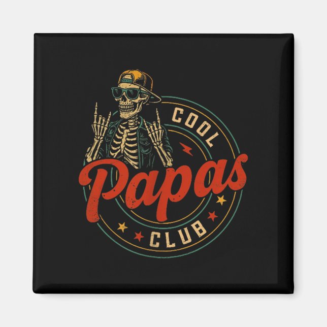 Mens Cool Papas Club Pregnancy Announcement Cool P Magnet (Vorne)