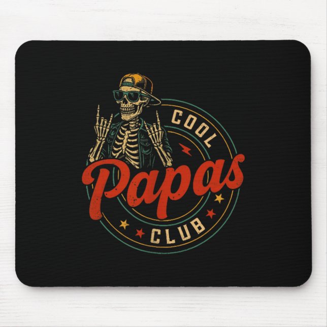 Mens Cool Papas Club Pregnancy Announcement Cool P Mousepad (Vorne)