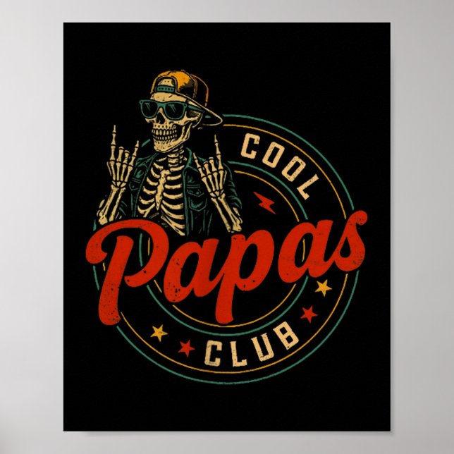 Mens Cool Papas Club Pregnancy Announcement Cool P Poster (Vorne)