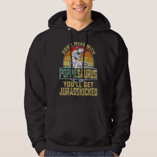 Mens Cool Poppiesaurus Dinosaur Rex Vintager Vater Hoodie