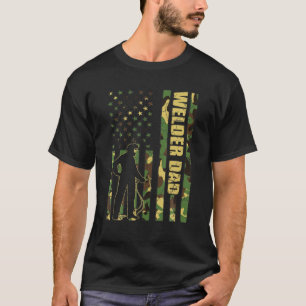 Mens Coole amerikanische Flagge Camouflage Welder T-Shirt