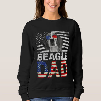 Mens Cooler Beagle Vater Usa Flag Patriotische Vät Sweatshirt