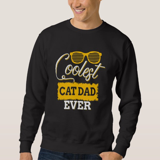 Mens Cooler Cat Vater je Familie Matching Väter Sweatshirt (Vorderseite)