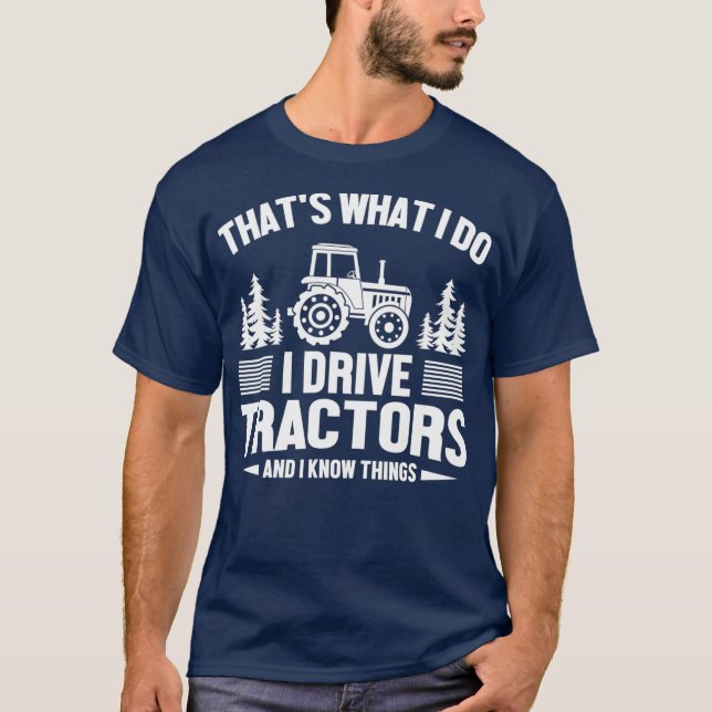 Mens Cooler lokaler Bauer I Drive Traktoren ich we T-Shirt (Vorderseite)