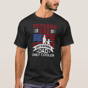 Mens Cooler Veteran Vater Proud American Papa Vete T-Shirt