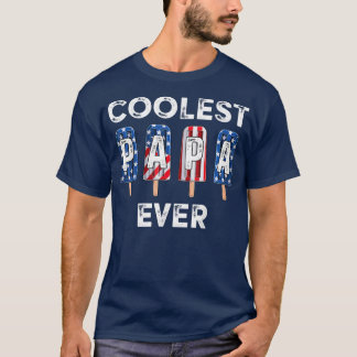 Mens Coolest Papa Ever Popsicle Men Best Dad Ever  T-Shirt
