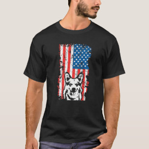 Mens Corgi Dog American Flag 4. Juli T-Shirt
