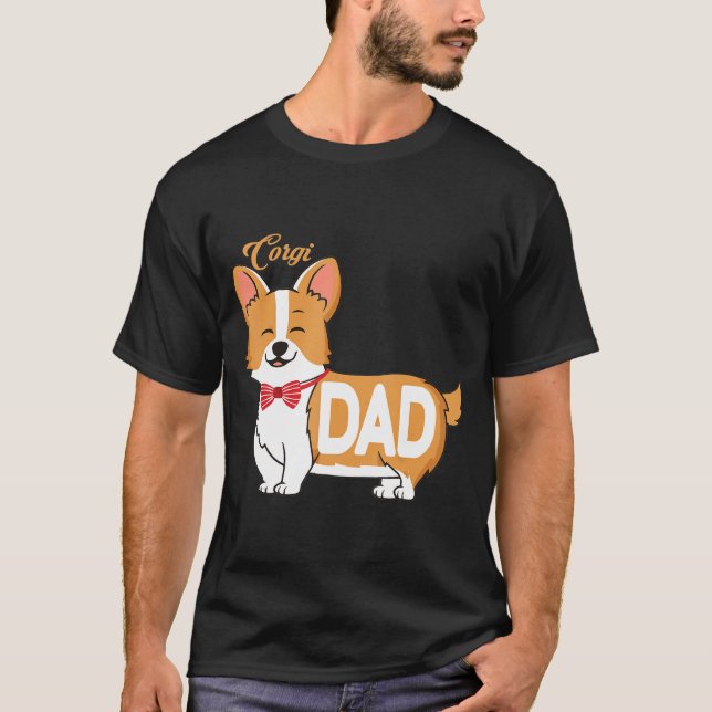 Mens Corgi Vater T T-Shirt (Vorderseite)