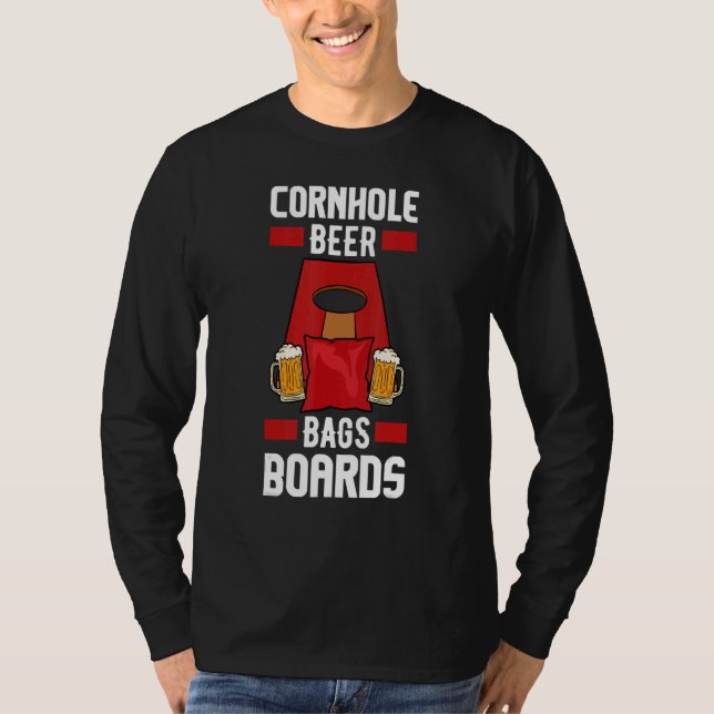 Mens Cornhole Beer Bags Boards  Drinking Bean Bag  T-Shirt (Vorderseite)
