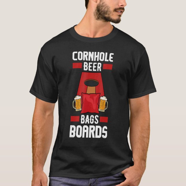 Mens Cornhole Beer Bags Boards  Drinking Bean Bag  T-Shirt (Vorderseite)