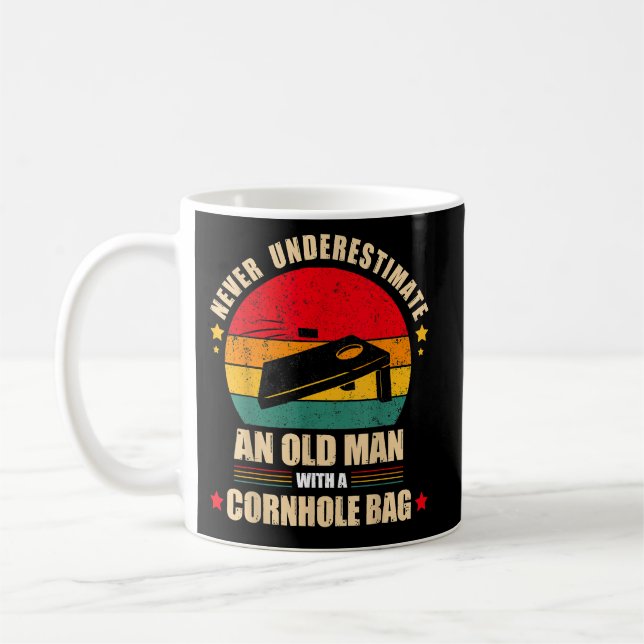 Mens Cornhole Cornhole Player Cornhole Bag Kaffeetasse (Links)