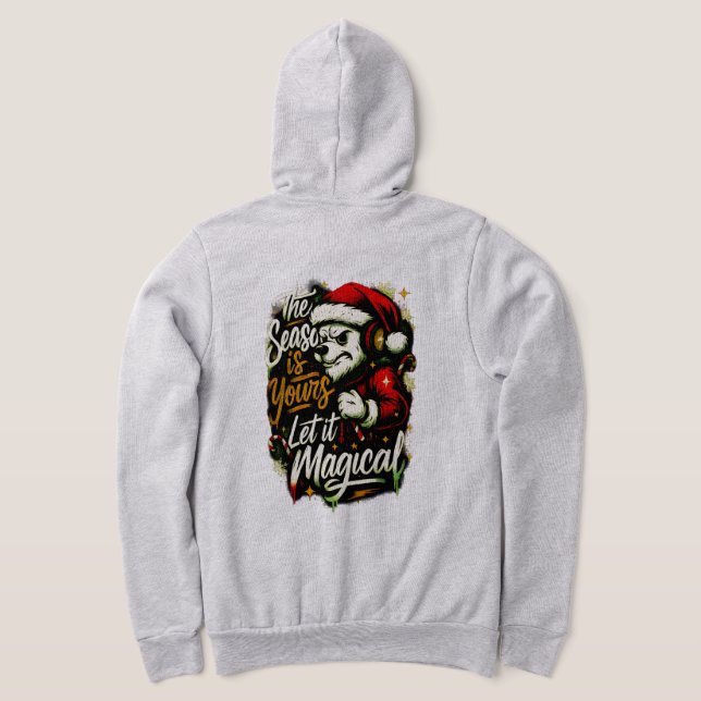 Men's Cozy Christmas Bear DJ Holiday Hoodie (AblageHinten)