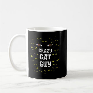 Mens Crazy Cat Typ _ Cat Daddy T - Shirt Kaffeetasse