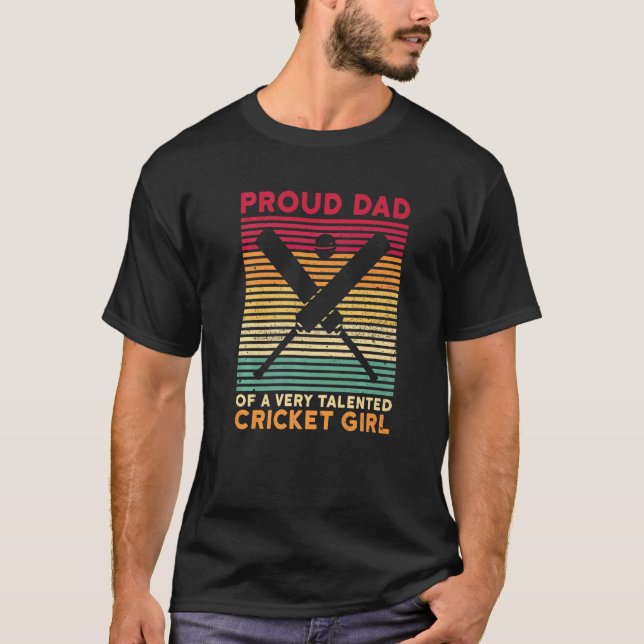 Mens Cricket Sportangebot für einen Vater eines Cr T-Shirt (Vorderseite)