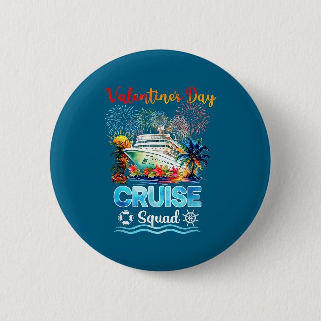 Mens Cruise Squad Valentine's Day Vacation Travel  Button (Vorderseite)