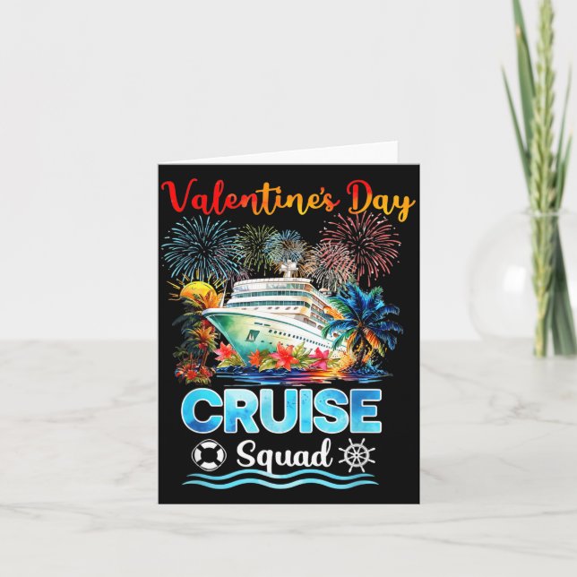 Mens Cruise Squad Valentine's Day Vacation Travel  Karte (Vorderseite)