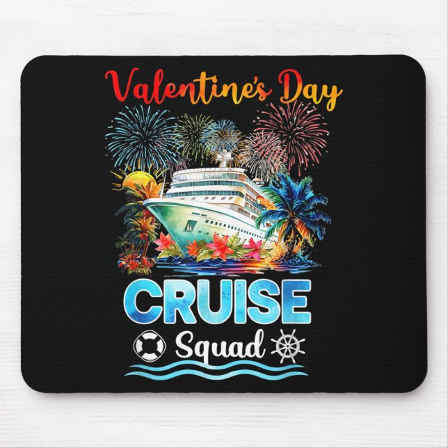Mens Cruise Squad Valentine's Day Vacation Travel  Mousepad (Vorne)