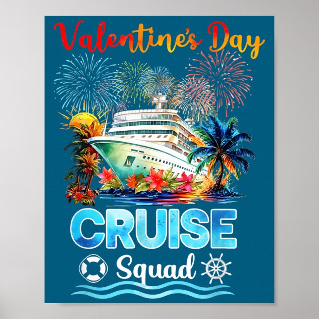 Mens Cruise Squad Valentine's Day Vacation Travel  Poster (Vorne)