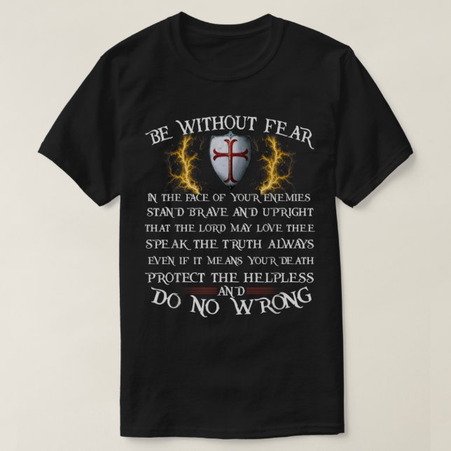 Mens Crusader Knight Knights Templar Code T-Shirt  (Design vorne)