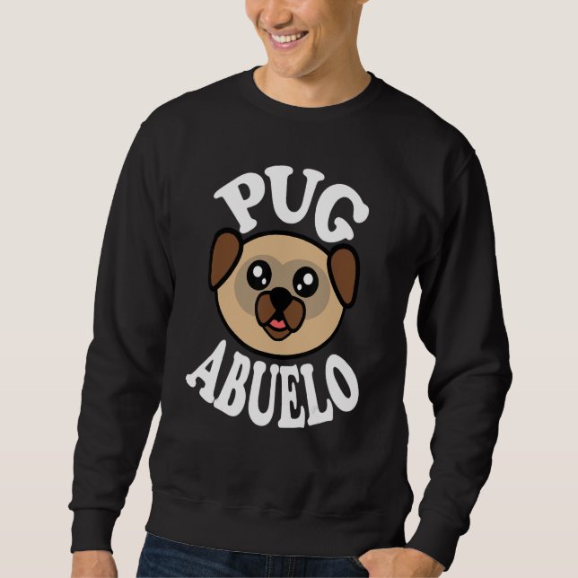 Mens Cute Pug Abuelo Sweatshirt (Vorderseite)