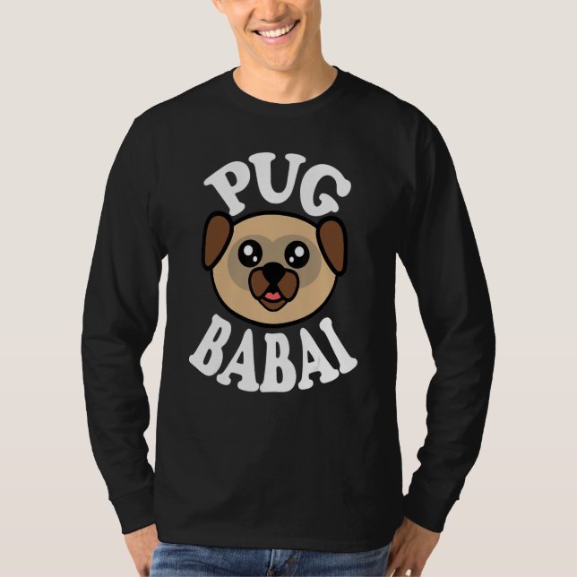 Mens Cute Pug Babai T-Shirt (Vorderseite)