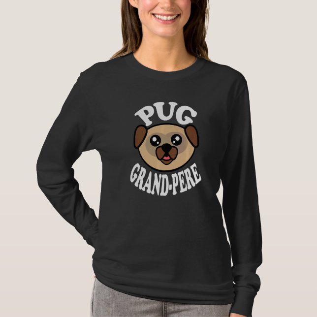 Mens Cute Pug Grand Pere   T-Shirt (Vorderseite)