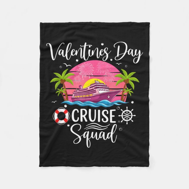Mens Cute Valentines Day Cruise Squad 20026 Design Fleecedecke (Vorderseite)