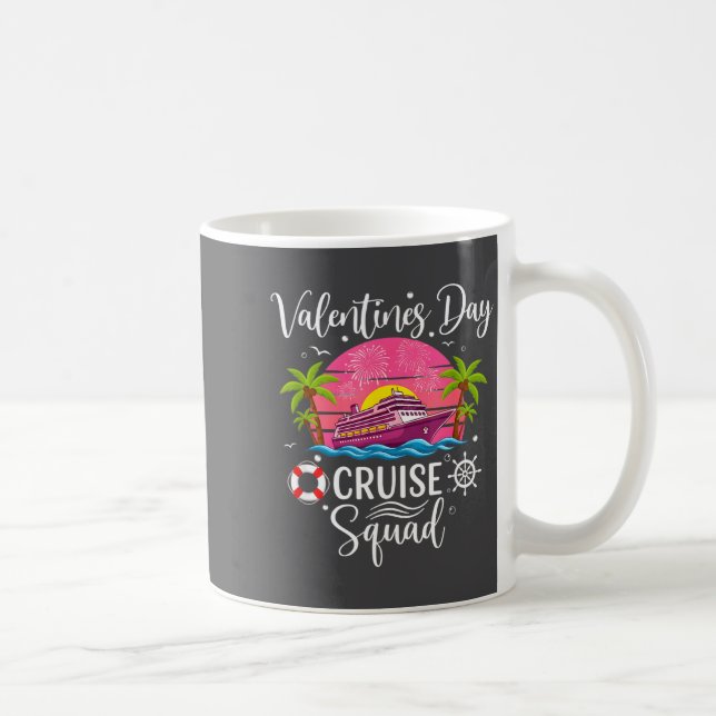 Mens Cute Valentines Day Cruise Squad 20026 Design Kaffeetasse (Rechts)