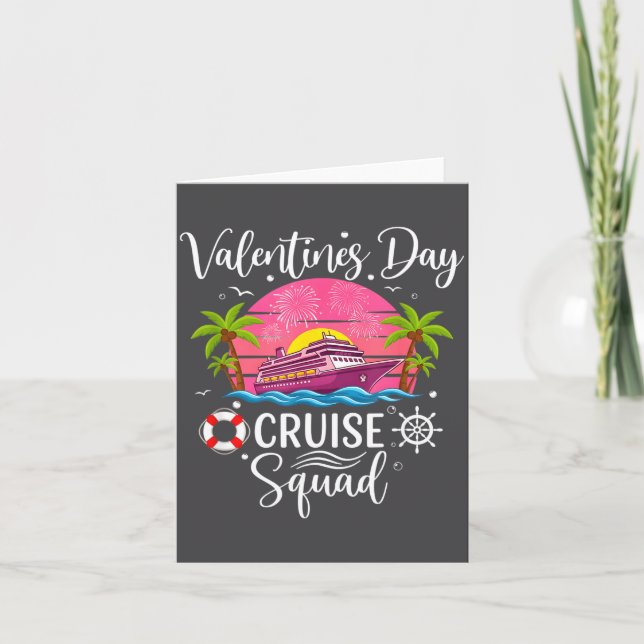 Mens Cute Valentines Day Cruise Squad 20026 Design Karte (Vorderseite)