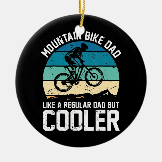 Mens Cyclist Mountain Bike Vater wie ein regelmäßi Keramik Ornament (Vorne)
