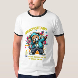 MEN'S DABBING FUTURE LESSONS LEARN RINGER T SHIRT