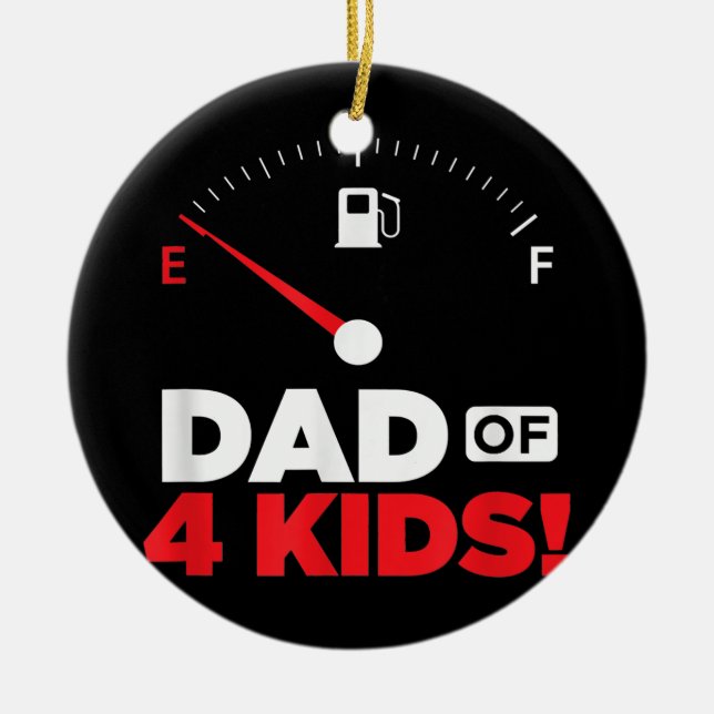 Mens Dad of 4 Kids from Sons Daughters Fathers Keramik Ornament (Vorne)