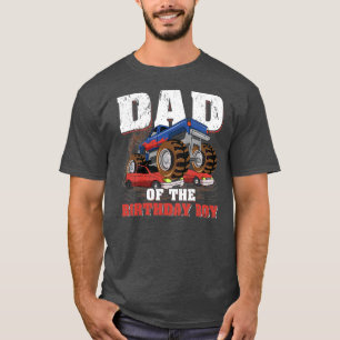 Mens Dad Of The Birthday Boy Funny Monster Truck T-Shirt