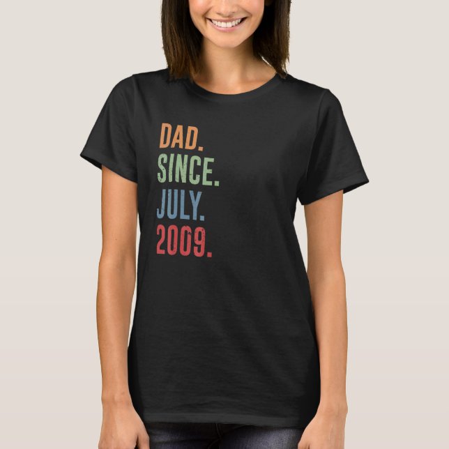 Mens Dad Since July 2009 T-Shirt (Vorderseite)