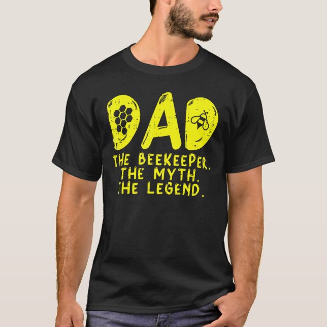 Mens Dad The Beekeeper Myth Legend Beekeeping Bee  T-Shirt (Vorderseite)