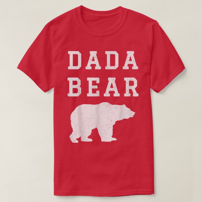 Mens Dada Bear Shirt Light Vintag Distress Bear (Design vorne)
