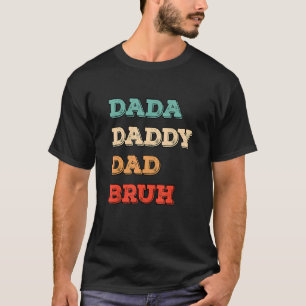 Mens Dada Daddy Vater Bruh Vatertag Papa Retro T-Shirt