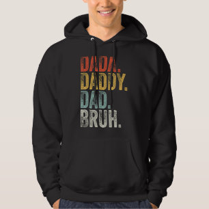Mens Dada Daddy Vater Bruh Vatertag Retro Vinta Hoodie