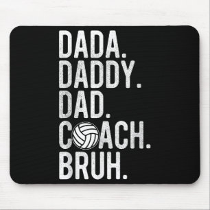 Mens Dada Daddy Vater Bruh Vintag Volleyball Coach Mousepad