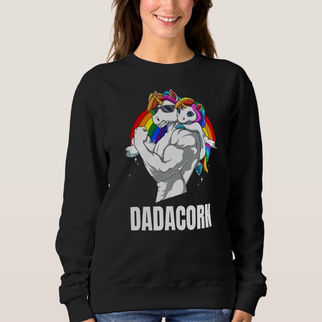 Mens Dadacorn Vater Tochter Unicorns 1 Sweatshirt (Vorderseite)