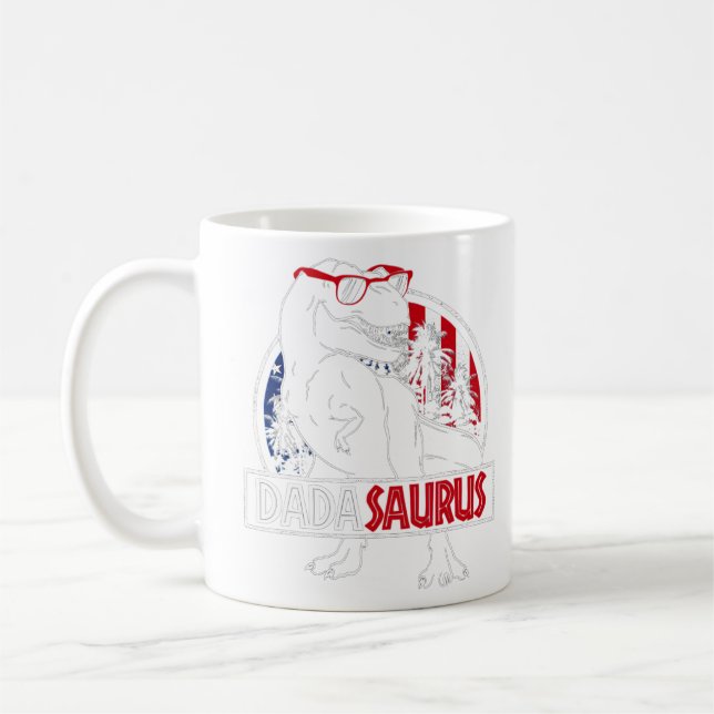 Mens Dadasaurus Dinosaur Vater Daddy Rex American  Kaffeetasse (Links)