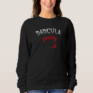 Mens Dadcula Halloween Vampire Teeth Vater Sweatshirt