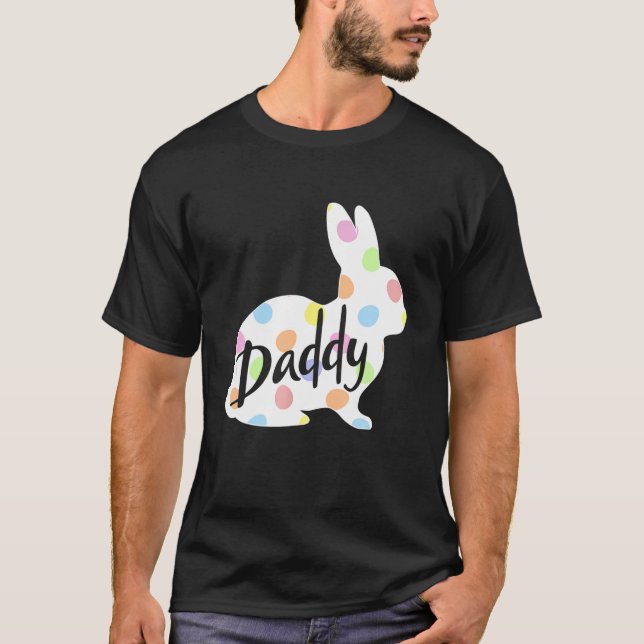 Mens Daddy Bunny Easter Egg Polka Dot Bunny Rabbit T-Shirt (Vorderseite)