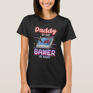 Mens Daddy by Day Gamer by Night Arcade Stick Gami T-Shirt