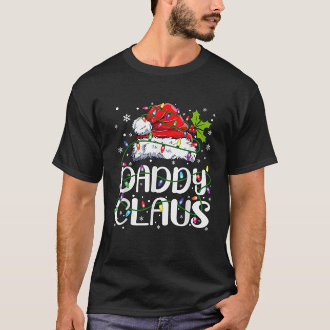 Mens Daddy Claus Shirt Weihnachtsbeleuchtung Pajam (Vorderseite)