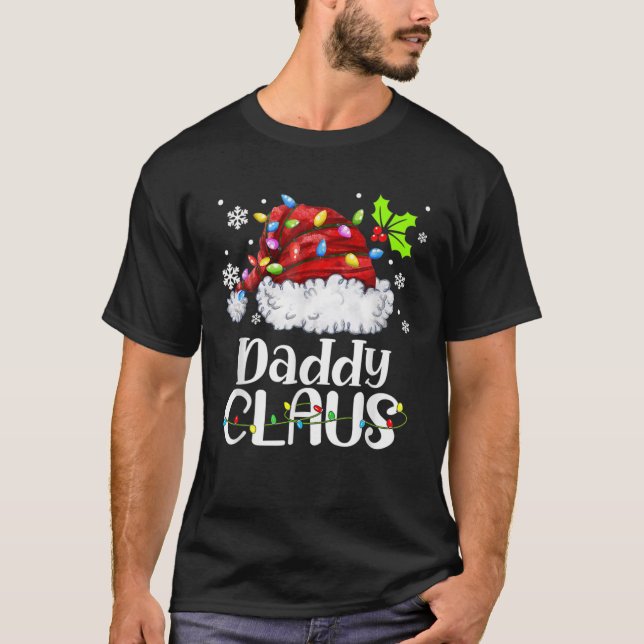 Mens Daddy Claus Weihnachtsmannmütze Weihnachten W T-Shirt (Vorderseite)