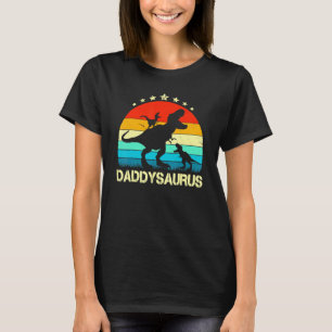 Mens Daddy Dinosaur Daddysaurus 2 Zwei Kinder Vate T-Shirt