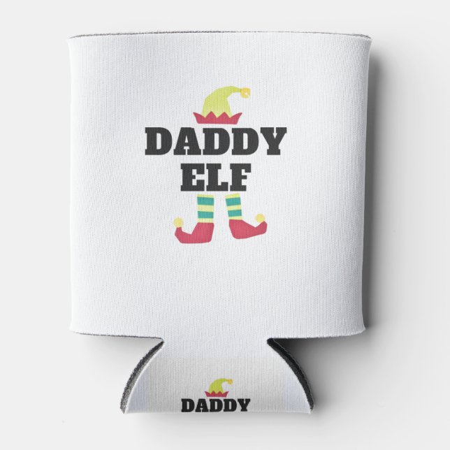 Mens Daddy Elf Funny Matching Weihnachtsgeschenk Dosenkühler (Vorderseite)