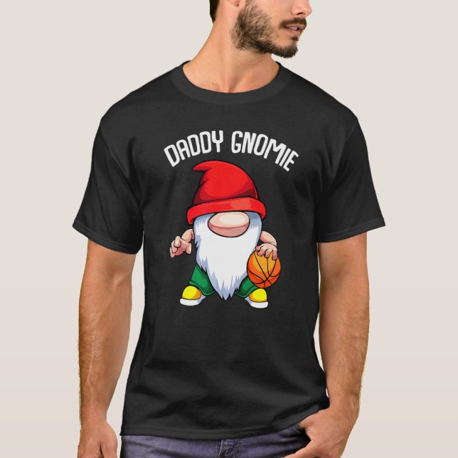 Mens Daddy Gnome Fathers Day Basketball Vater Papa T-Shirt (Vorderseite)