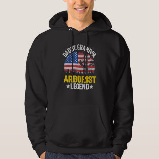 Mens Daddy Grandpa Arborist Legend US American Fla Hoodie